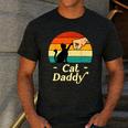 Cat Daddy Vintage Cat Lover Cat Dad Fathers Day Men's Casual T-Shirt Dark Grey