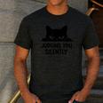 Cat For Cat Lover Mom Dad Cat Judging You Silently Men's Casual T-Shirt Dark Grey