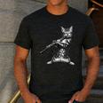 Cat Playing The Clarinet For Cat Lover Cat Mom Cat Dad Men's Casual T-Shirt Dark Grey