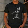 Cat Playing Flute For Cat Lover Cat Mom Cat Dad Men's Casual T-Shirt Dark Grey