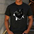 Cat Torn Cloth For Cat Lover Cat Dad Cat Mom Men's Casual T-Shirt Dark Grey