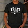 Certified Treat Dealer Dog Mom Dog Dad Men's Casual T-Shirt Dark Grey