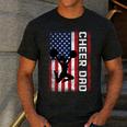 Cheer Dad American Flag Cheerleader Support Men's Casual T-Shirt Dark Grey
