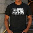 Cheer Dad Cheerleading American Flag Proud Cheer Father Men's Casual T-Shirt Dark Grey