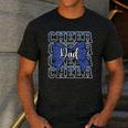 Cheer Dad Daddy Bow Sport Cheerleader Cheerleading Blue Men's Casual T-Shirt Dark Grey
