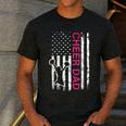 Cheer Dad Flag Pink Cheerleading Men's Casual T-Shirt Dark Grey