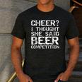 Cheer Dad Cheer I Thought She Said Beer Competition Men's Casual T-Shirt Dark Grey