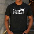 Cheer Stepdad Cheerleading Step Dad Cheerleader Stepfather Men's Casual T-Shirt Dark Grey