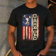 Cheerleader Dad Cheer Dad American US Flag Father Team Men's Casual T-Shirt Dark Grey