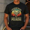 Chicken Dads Have The Best Peckers Vintage Apparel Men's Casual T-Shirt Dark Grey