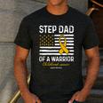 Childhood Cancer Survivor Support Step Dad Of A Warrior Men's Casual T-Shirt Dark Grey