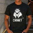 Chonk Fat And Hairy Cat Cats Kittens Dad Graphic Mom Funny Men's Casual T-Shirt Dark Grey