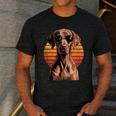 Cool Retro Vizsla Dog Mom Dad Vintage Pet Lovers Men's Casual T-Shirt Dark Grey