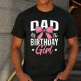 Coquette Pink Bow Men Dad Of The Birthday Girl Men's Casual T-Shirt Dark Grey Coquette Pink Bow Men Dad Of The Birthday Girl Men's Casual T-Shirt Dark Grey