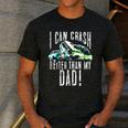 I Can Crash Better Than My Dad Graphic Demo Derby Shirt Men's Casual T-Shirt Dark Grey