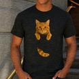 Cute Tabby Cat Pocket Cat Mom Cat Dad Cat Lover Men's Casual T-Shirt Dark Grey