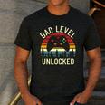 Cute Vintage Dad Level Unlocked Funny Gamer New Daddy Father Men's Casual T-Shirt Dark Grey