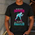 Cute Wrestling Daughter Favorite Wrestler Dad Mom Men's Casual T-Shirt Dark Grey