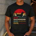 Dachshund Long Haired Best Dad Ever Dog Vintage Retro Men's Casual T-Shirt Dark Grey Dachshund Long Haired Best Dad Ever Dog Vintage Retro Men's Casual T-Shirt Dark Grey