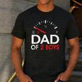 Dad Of 2 Boys Fuel Gas Gauge Father Of Two Sons Men Men's Casual T-Shirt Dark Grey
