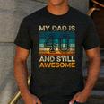 My Dad Is 40 And Still Awesome 40th Birthday Vintage Retro Men's Casual T-Shirt Dark Grey