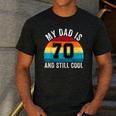 My Dad Is 70 And Still Cool 70th Retro Birthday Dad Daddy Men's Casual T-Shirt Dark Grey