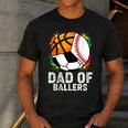 Dad Of Ballers Baseball Soccer Basketball Dad Men's Casual T-Shirt Dark Grey