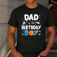 Dad Of The Birthday Boy Astronaut Family Space Planets Men's Casual T-Shirt Dark Grey
