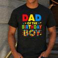 Dad Of The Birthday Boy Building Block Birthday Men's Casual T-Shirt Dark Grey
