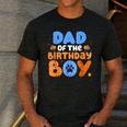 Dad Of The Birthday Boy Dog Lover Family Matching Men's Casual T-Shirt Dark Grey