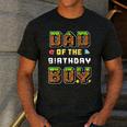 Dad Of The Birthday Boy Gamer Pixel Birthday Party Matching Men's Casual T-Shirt Dark Grey