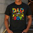 Dad Of The Birthday Boy Master Builder Kids Building Blocks Men's Casual T-Shirt Dark Grey