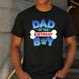 Dad Of The Birthday Boy Matching Dog Family Birthday Party Men's Casual T-Shirt Dark Grey