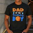 Dad Of The Birthday Boy Milk And Cookies 1 Year Old Men's Casual T-Shirt Dark Grey
