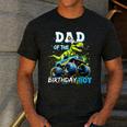 Dad Of The Birthday Boy Monster Truck Dinosaur Party T Rex Men's Casual T-Shirt Dark Grey