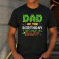 Dad Of The Birthday Boy Pixel Gamer Party Matching Family Men's Casual T-Shirt Dark Grey