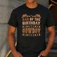 Dad Of The Birthday Cowboy Cute Western Bday Boy Birthday Men's Casual T-Shirt Dark Grey