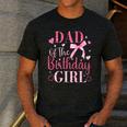 Dad Of The Birthday Girl Bow Cute Pink Matching Family Party Men's Casual T-Shirt Dark Grey