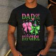 Dad Of The Birthday Girl Coquette Matching Family Party Men's Casual T-Shirt Dark Grey