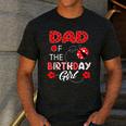 Dad Of The Birthday Girl Family Ladybug Birthday Men's Casual T-Shirt Dark Grey