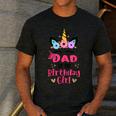 Dad Of The Birthday Girl Family Matching Unicorn Birthday Men's Casual T-Shirt Dark Grey
