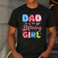 Dad Of The Birthday Girl Family Summer Beach Birthday Party Men's Casual T-Shirt Dark Grey