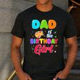 Dad Of The Birthday Girl Painting Art Birthday Girl Family Men's Casual T-Shirt Dark Grey