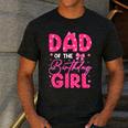 Dad Of The Birthday Girl Pink Bow Birthday Girl Family Men's Casual T-Shirt Dark Grey