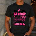 Dad Of The Birthday Girl Pink Family Birthday Girls Party Men's Casual T-Shirt Dark Grey