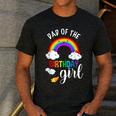 Dad Of The Birthday Girl Rainbow B-Day Matching Family Men's Casual T-Shirt Dark Grey