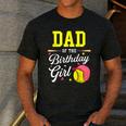 Dad Of The Birthday Girl Softball Player Theme B-Day Daddy Men's Casual T-Shirt Dark Grey