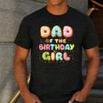 Dad Of The Birthday Girl Sweet Donut Birthday Family Men's Casual T-Shirt Dark Grey