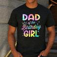 Dad Of The Birthday Girl Tie Dye Girl Bday Party Men's Casual T-Shirt Dark Grey
