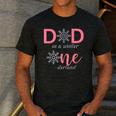Dad Of The Birthday For Girl Winter Onederland 1st Birthday Men's Casual T-Shirt Dark Grey Dad Of The Birthday For Girl Winter Onederland 1st Birthday Men's Casual T-Shirt Dark Grey
